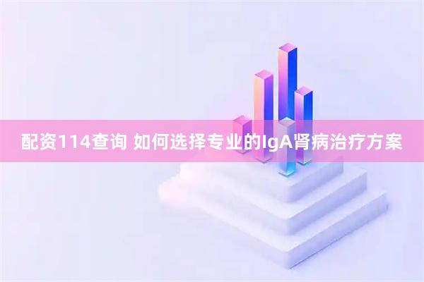 配资114查询 如何选择专业的IgA肾病治疗方案
